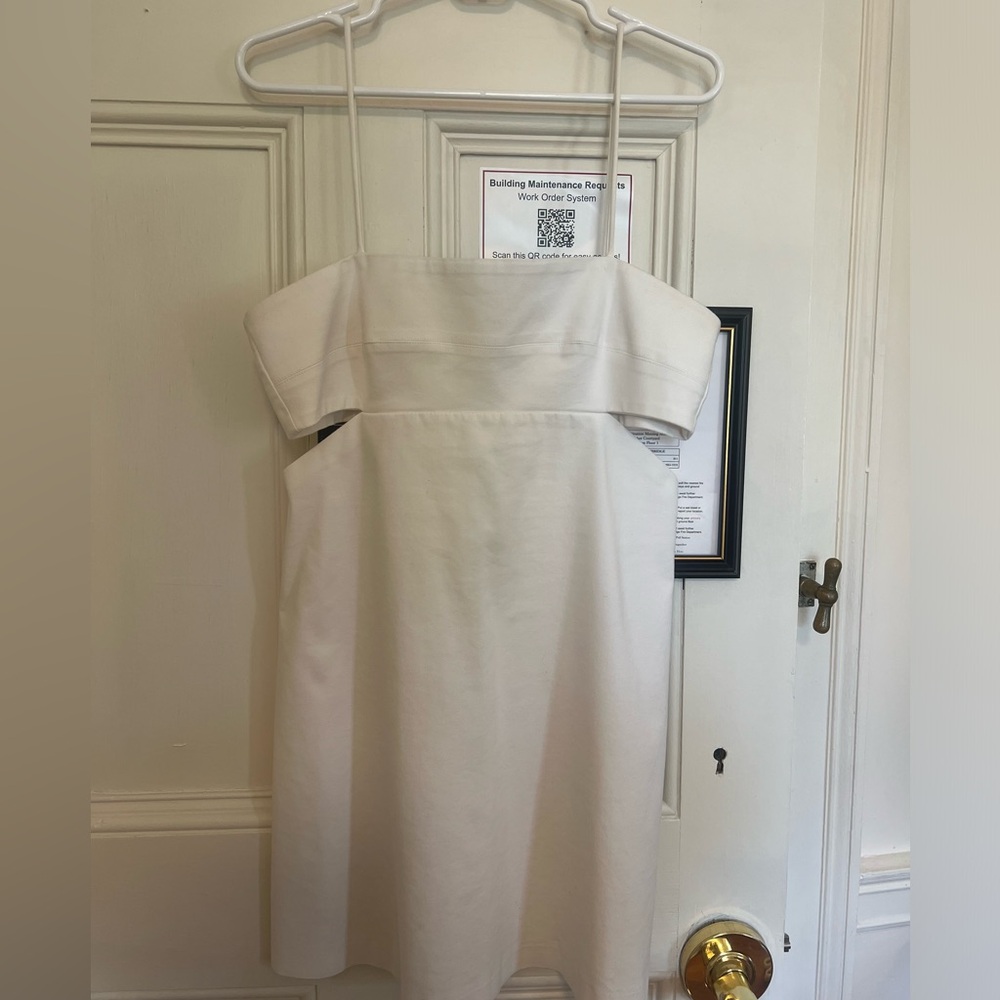 Zara white mini dress with cutouts